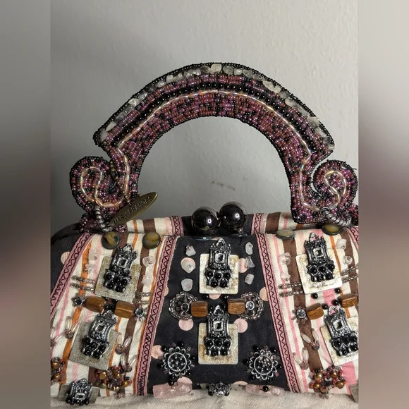Mary Frances hand bag beads fabric - Picture 4 of 17